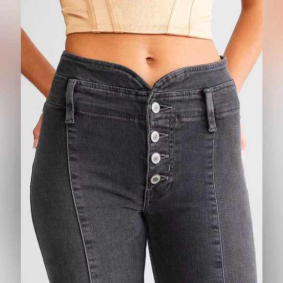 NWT Free People We the Free After Dark Mid Rise Flare Vintage Black Size… - Picture 5 of 14